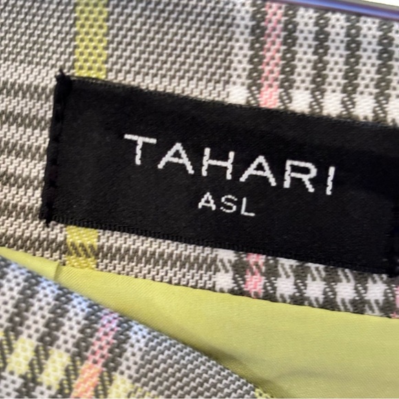 NWT Tahari ASL Women's Pleat-Front Plaid Skirt, size 8, Avocado/Lime,Preppy Fall - Picture 9 of 11